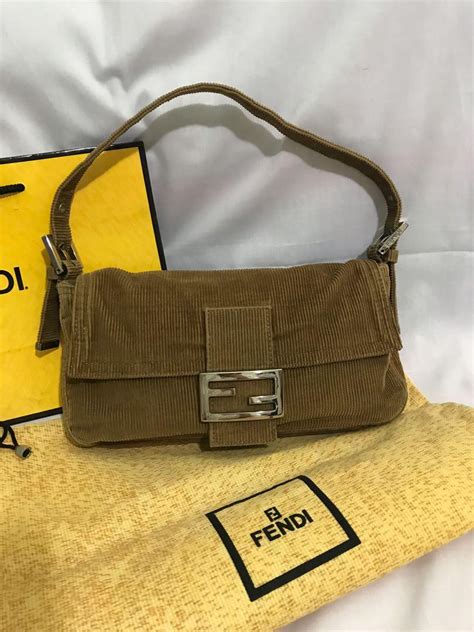 fendi corduroy bag|Fendi baguette bag.